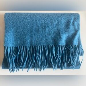 La Fiorentina 100% Cashmere Teal Fringe Scarf
